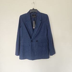 NWT Banana Republic Republic Linen Chambray Boyfriend Blazer